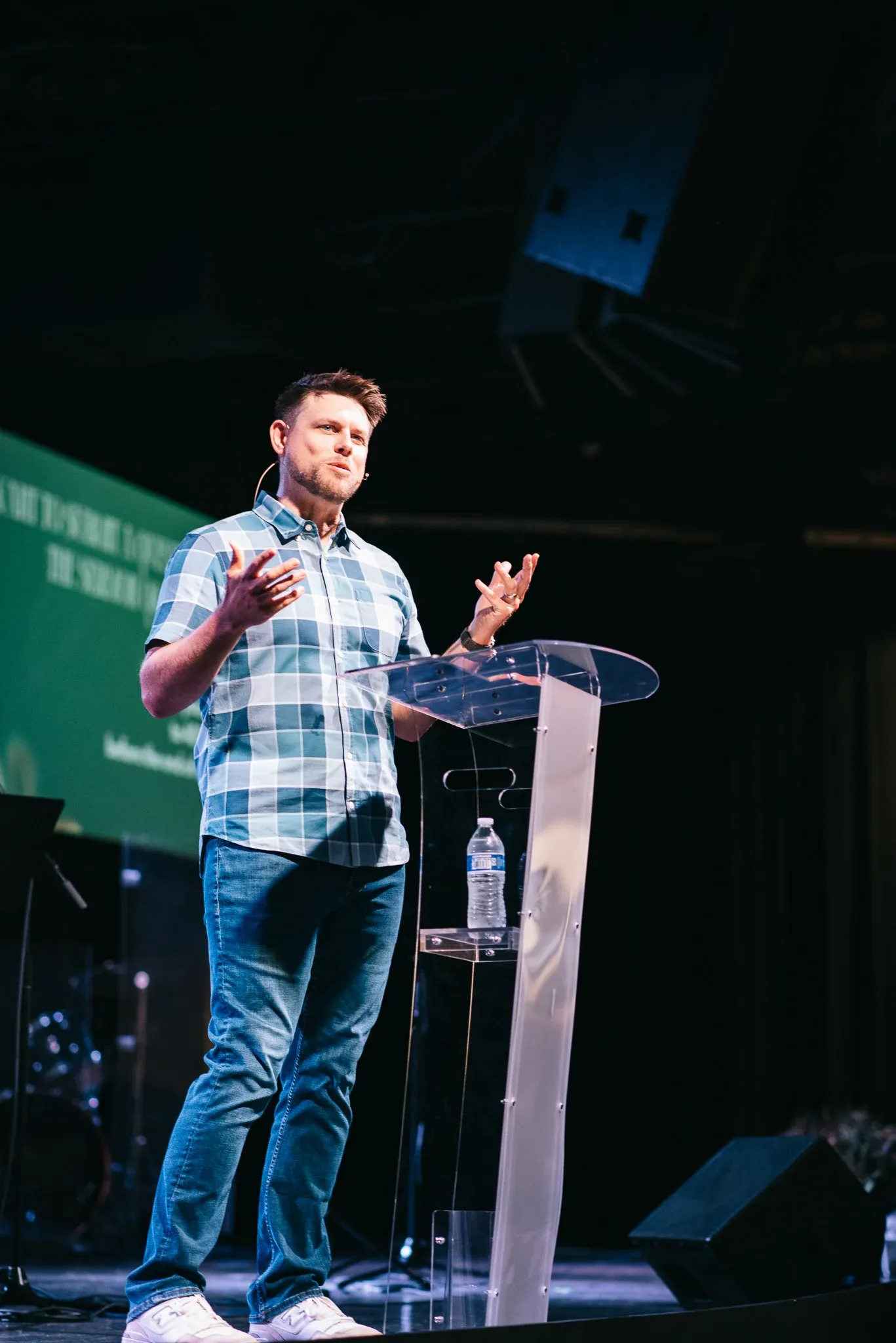 Michael Rowntree preaching a message during a Convergence service
